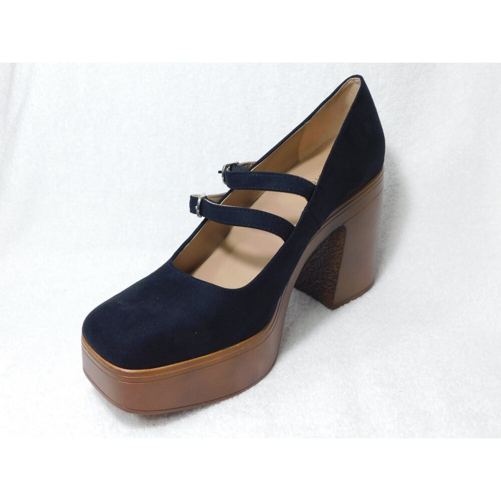 W691 Sun Stone Black Shaunaa Buckled Platform Dress Shoes 9.5 M - Picture 2 of 5